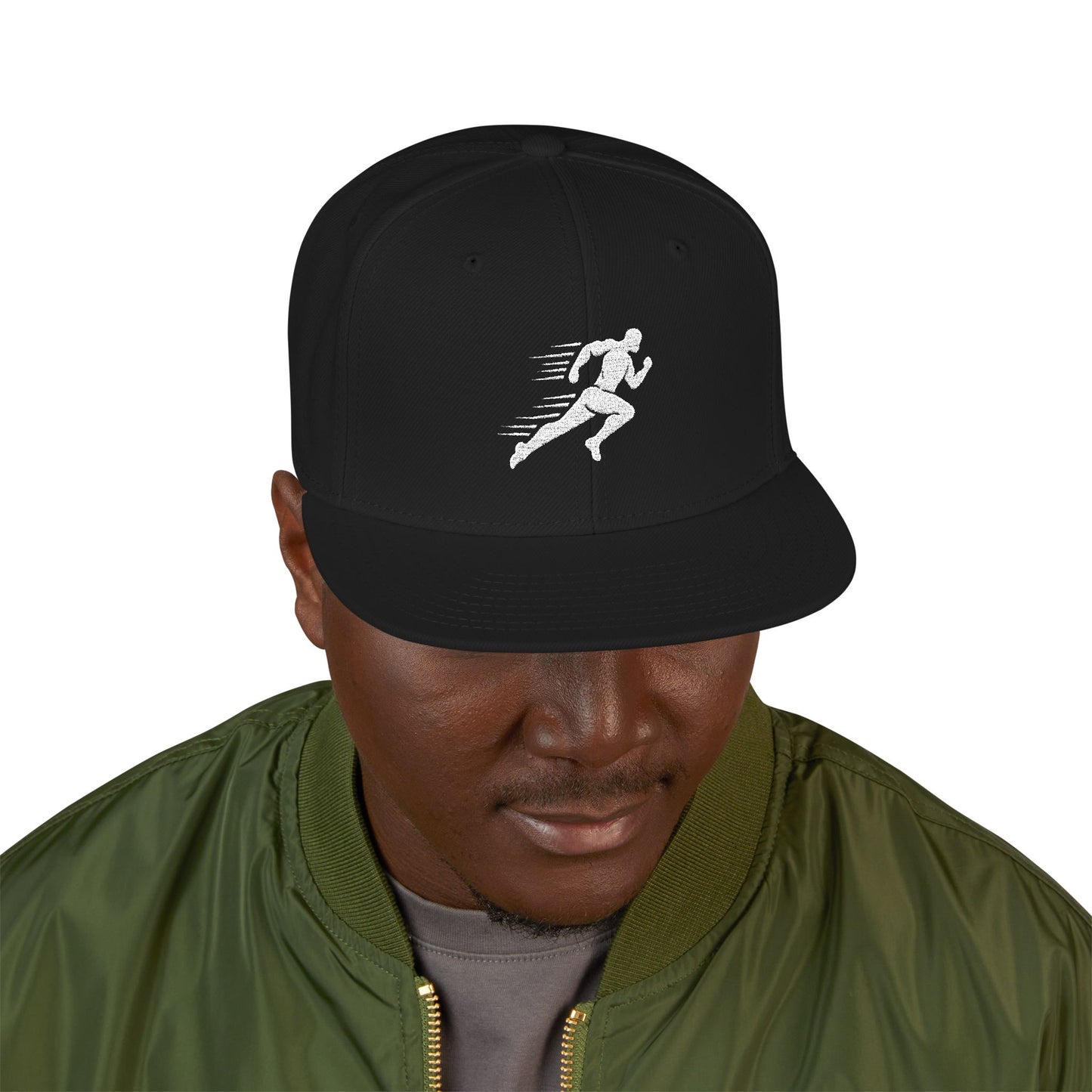 Embroidered Runner Silhouette Snapback Hat