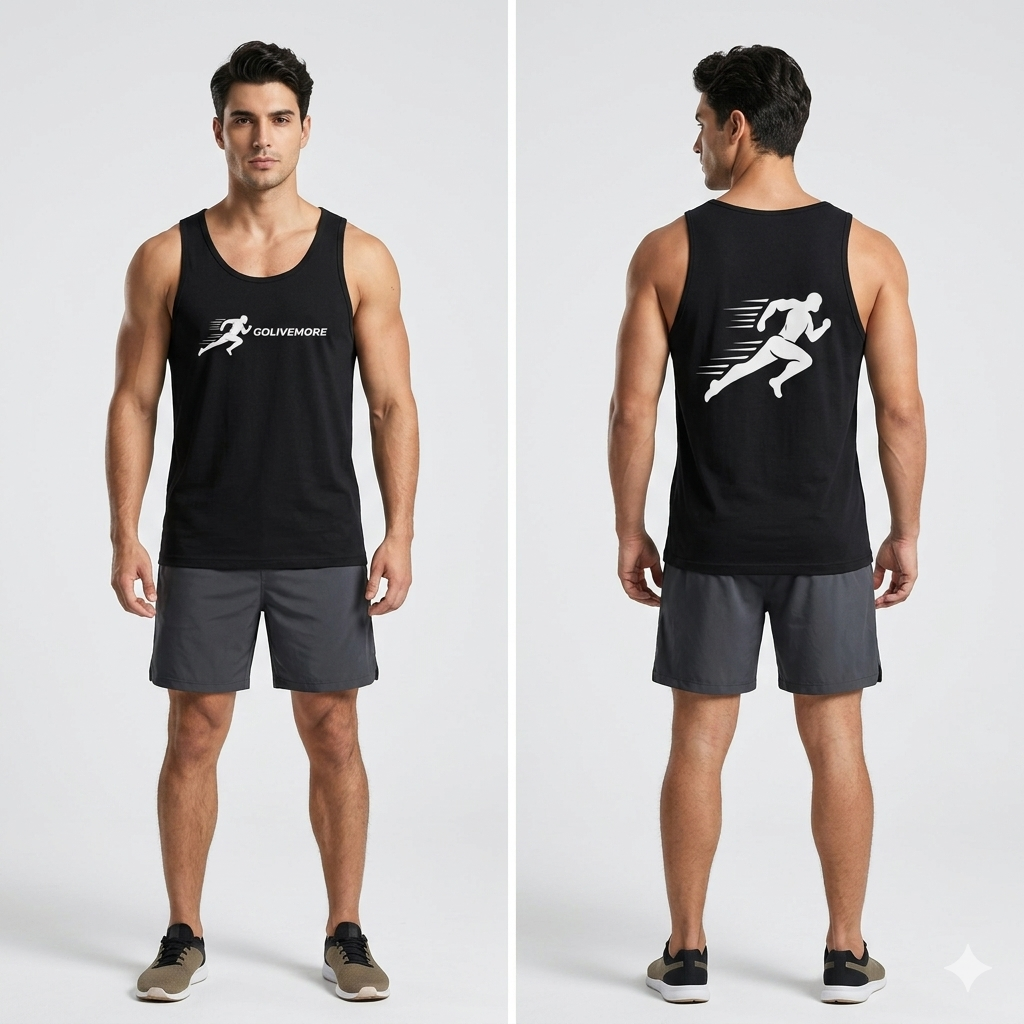 Running Tank Top – "GoLiveMore" Sprint Graphic Athletic Tank