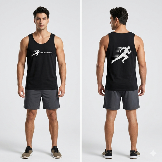 Running Tank Top – "GoLiveMore" Sprint Graphic Athletic Tank